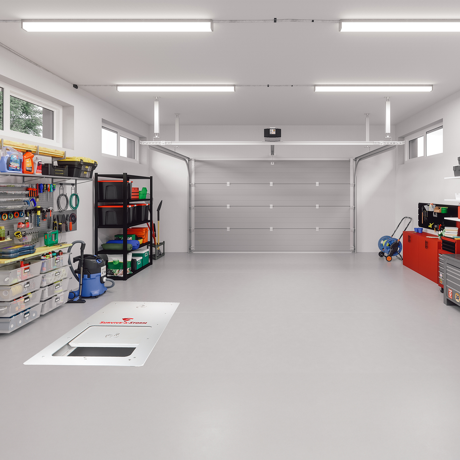 Storm shelter installed in the floor