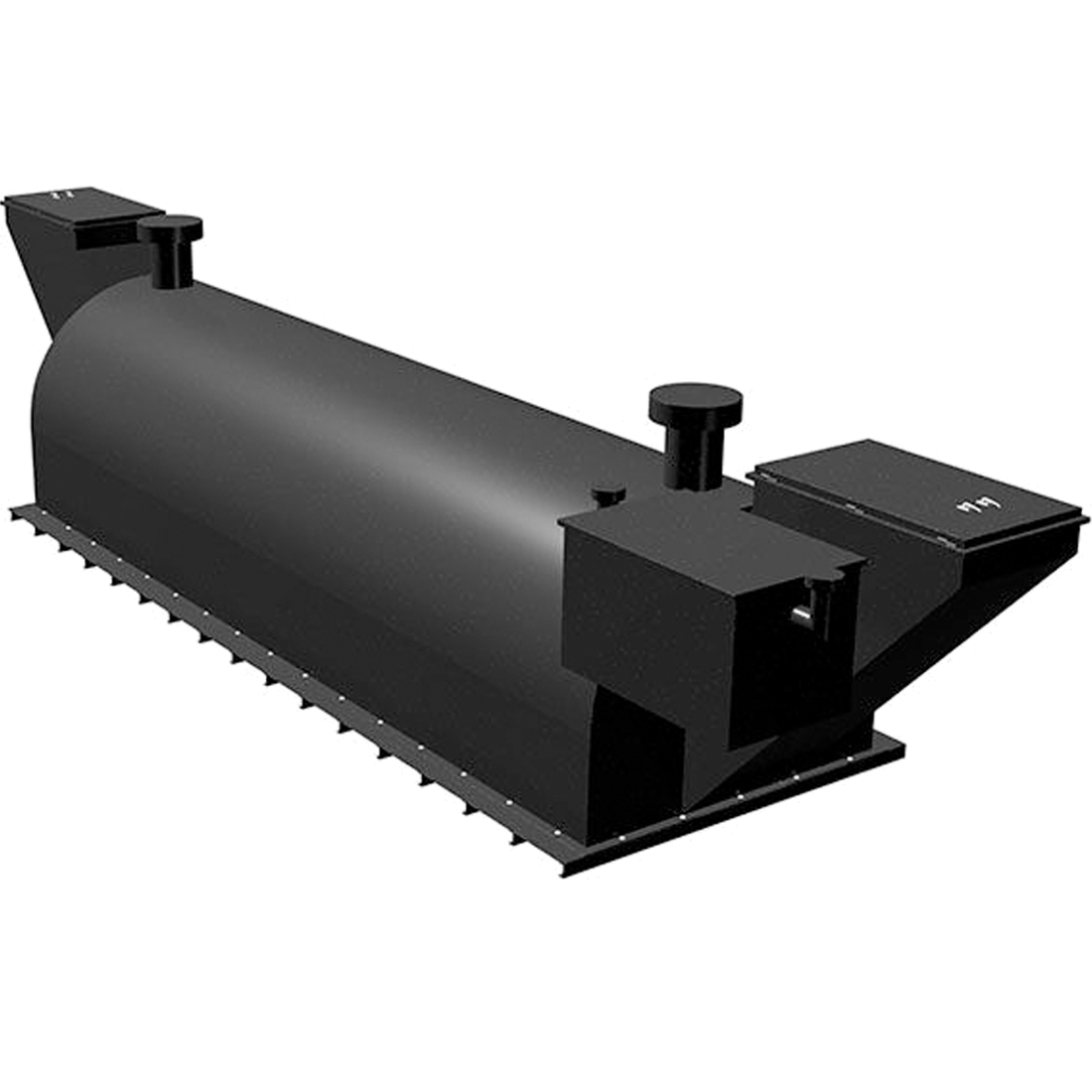 Black cylindrical septic tank 